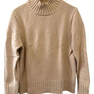 J. Crew Beige Knit Turtleneck Sweater